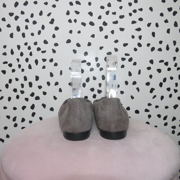 Baretraps Taupe Evey Laser Cut Perforated Faux Suede Flats - Picture 5 of 8